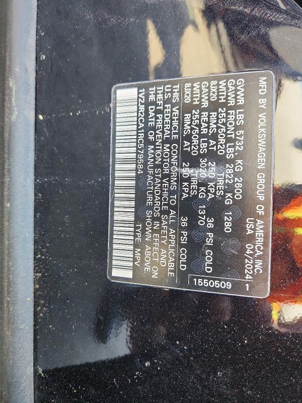 Продаж на аукціоні авто 2024 Volkswagen Atlas, vin: 1V2JR2CA1RC579584, номер лоту: 54311326