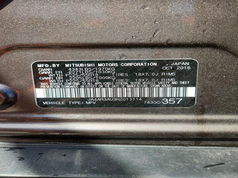 Aukcja sprzedaży 2017 Mitsubishi Outlander Sport, vin: JA4AR3AU3HZ013114, numer aukcji: 53437976
