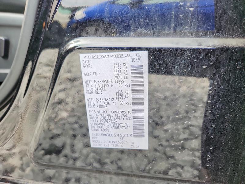Продажа на аукционе авто 2020 Infiniti Qx60, vin: 5N1DL0MN3LC545218, номер лота: 53199136