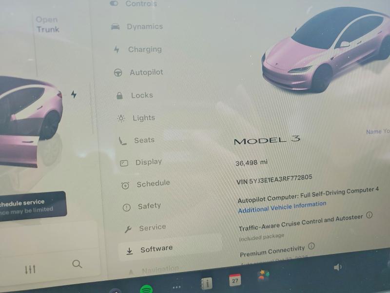 Auction sale of the 2024 Tesla Model 3, vin: 5YJ3E1EA3RF772805, lot number: 55120986