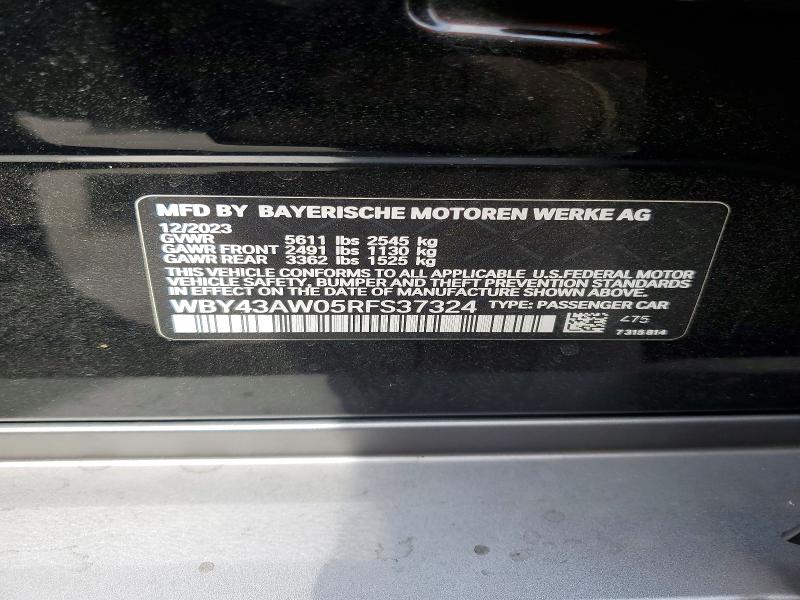 Продаж на аукціоні авто 2024 Bmw I4, vin: WBY43AW05RFS37324, номер лоту: 55233616