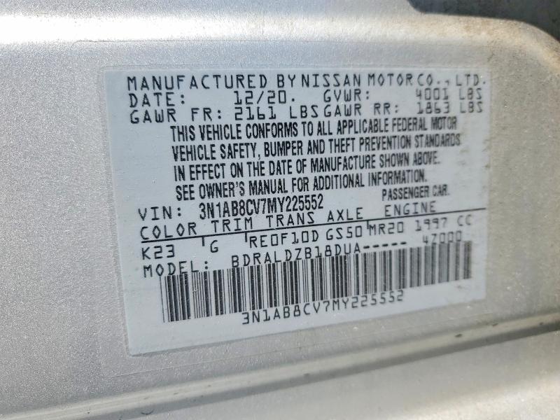 Продажа на аукционе авто 2021 Nissan Sentra, vin: 3N1AB8CV7MY225552, номер лота: 53993886