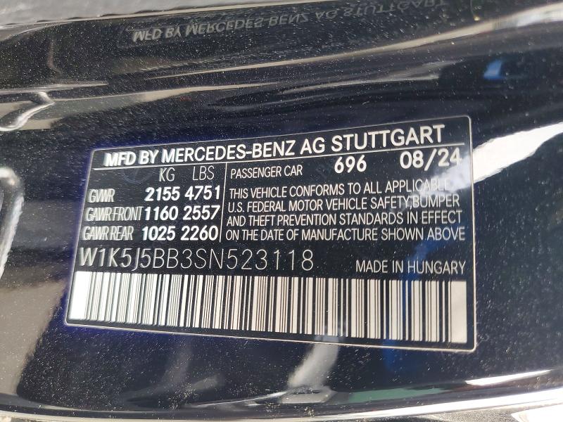 Auction sale of the 2025 Mercedes-benz Cla, vin: W1K5J5BB3SN523118, lot number: 53566966