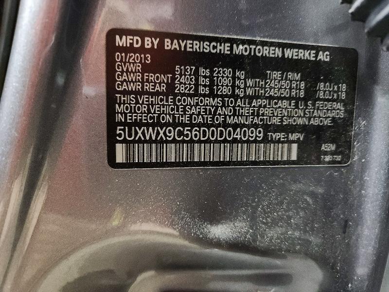 Aukcja sprzedaży 2013 Bmw X3, vin: 5UXWX9C56D0D04099, numer aukcji: 52831316