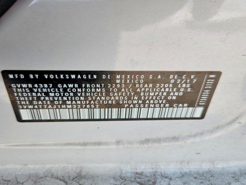 Продажа на аукционе авто 2017 Volkswagen Jetta, vin: 3VW4T7AJ1HM327652, номер лота: 53865956