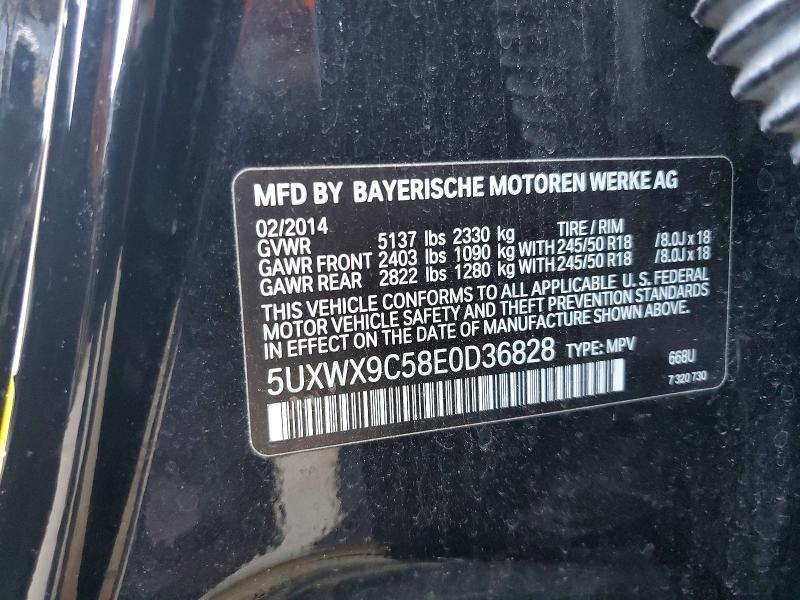 Aukcja sprzedaży 2014 Bmw X3, vin: 5UXWX9C58E0D36828, numer aukcji: 53663396