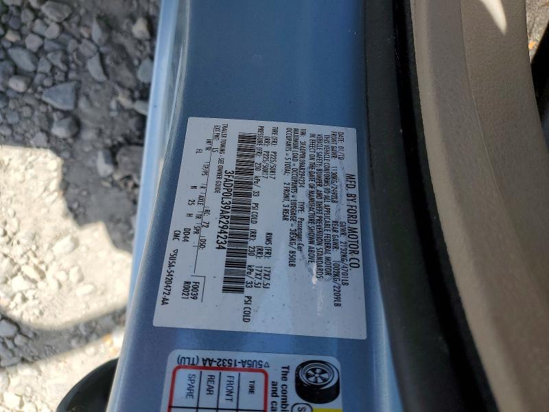 53699706 :رقم المزاد ، 3FADP0L39AR294234 vin ، 2010 Ford Fusion مزاد بيع