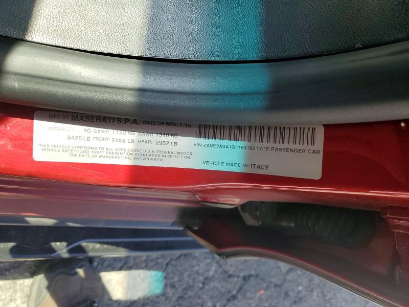 Продажа на аукционе авто 2016 Maserati Ghibli, vin: ZAM57XSA1G1183182, номер лота: 52791836