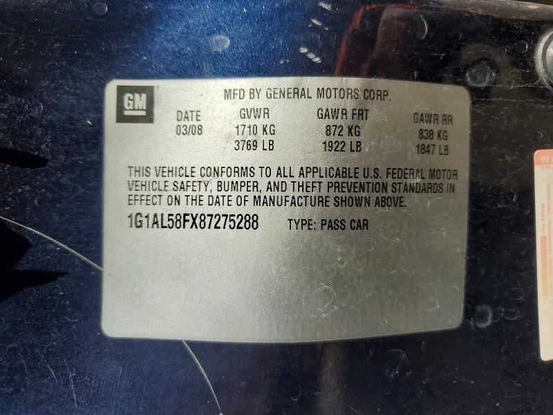 Продаж на аукціоні авто 2008 Chevrolet Cobalt, vin: 1G1AL58FX87275288, номер лоту: 55033796