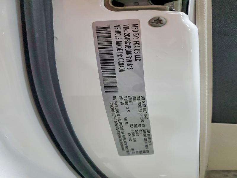 54620616 :رقم المزاد ، 2C4RC1BG0NR191818 vin ، 2022 Chrysler Pacifica مزاد بيع