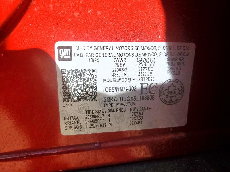 Aukcja sprzedaży 2025 Gmc Terrain, vin: 3GKALUEGXSL186908, numer aukcji: 54778836