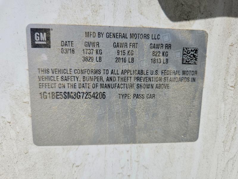 Продаж на аукціоні авто 2016 Chevrolet Cruze, vin: 1G1BE5SM3G7254206, номер лоту: 52858646