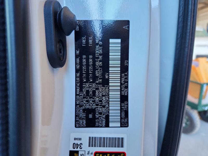 Продажа на аукционе авто 2024 Toyota Sienna, vin: 5TDZSKFC5RS150842, номер лота: 54002976