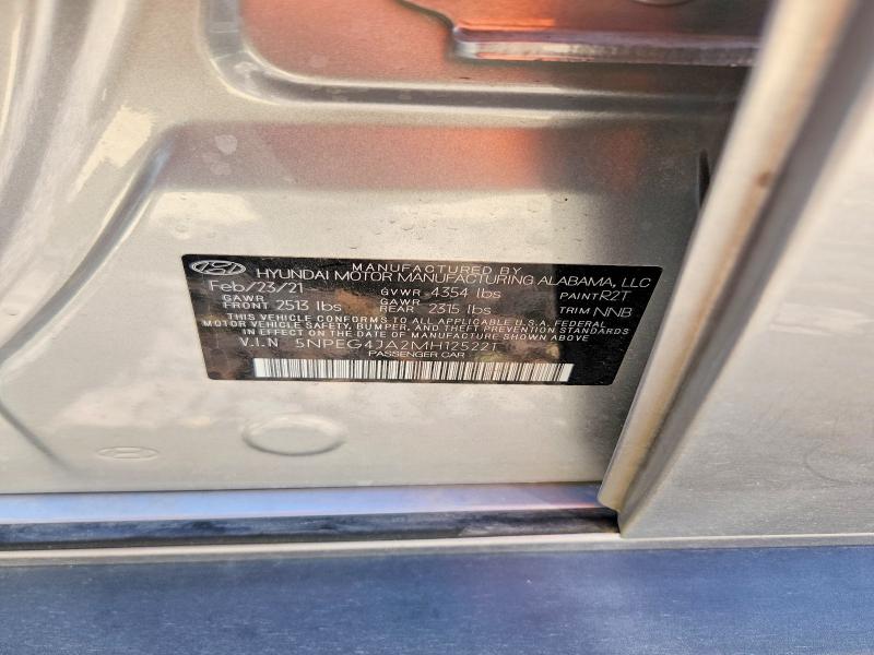 Aukcja sprzedaży 2021 Hyundai Sonata, vin: 5NPEG4JA2MH125221, numer aukcji: 52945236