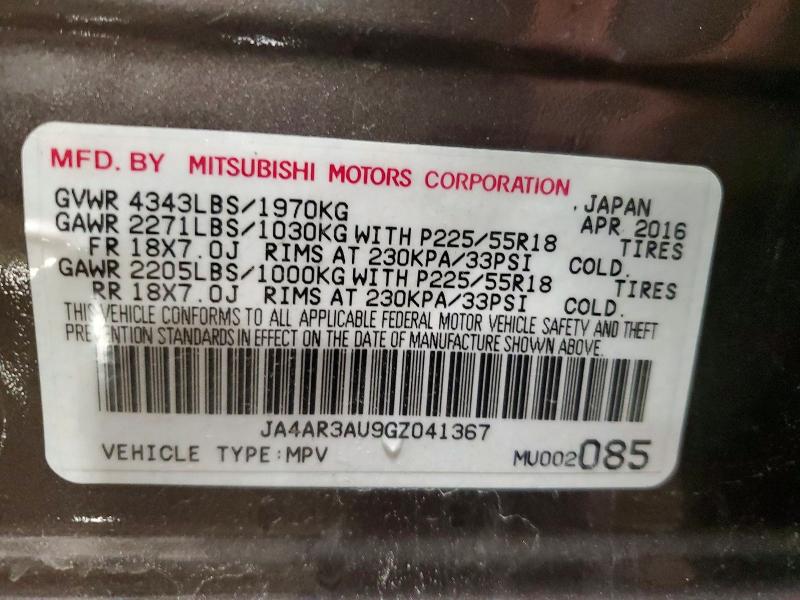 Продаж на аукціоні авто 2016 Mitsubishi Outlander Sport, vin: JA4AR3AU9GZ041367, номер лоту: 53338506
