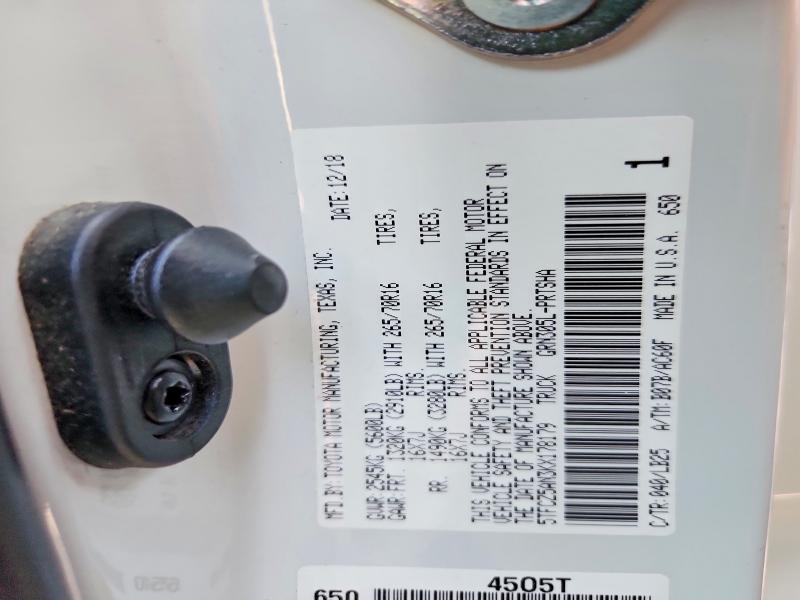 53051366 :رقم المزاد ، 5TFCZ5AN3KX178179 vin ، 2019 Toyota Tacoma مزاد بيع