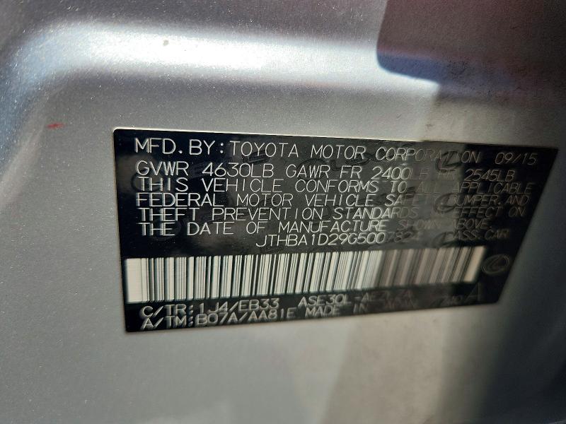 Aukcja sprzedaży 2016 Lexus Is, vin: JTHBA1D29G5007824, numer aukcji: 53669186