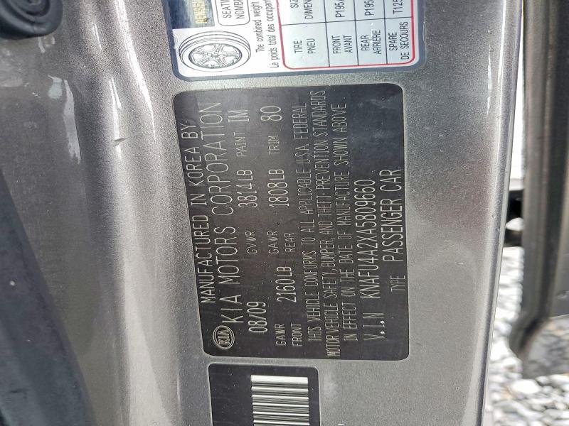 Aukcja sprzedaży 2010 Kia Forte, vin: KNAFU4A2XA5809660, numer aukcji: 54287996