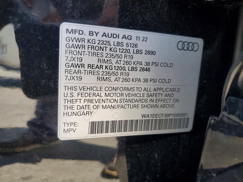 Aukcja sprzedaży 2023 Audi Q3, vin: WA1EECF39P1065891, numer aukcji: 54089936