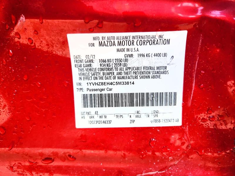 Продажа на аукционе авто 2012 Mazda 6, vin: 1YVHZ8EH4C5M33814, номер лота: 55160396