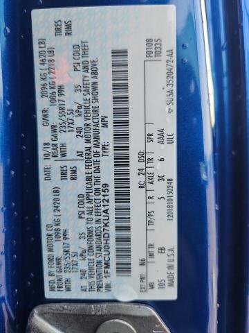 2019 Ford Escape მანქანა იყიდება აუქციონზე, vin: 1FMCU0HD7KUA12159, აუქციონის ნომერი: 54901186