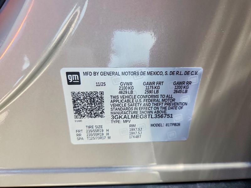 55431406 :رقم المزاد ، 3GKALMEG8TL356751 vin ، 2026 Gmc Terrain مزاد بيع