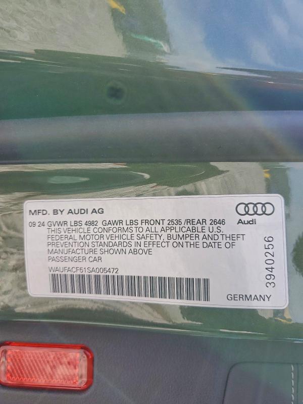 Aukcja sprzedaży 2025 Audi A5, vin: WAUFACF51SA005472, numer aukcji: 54722706