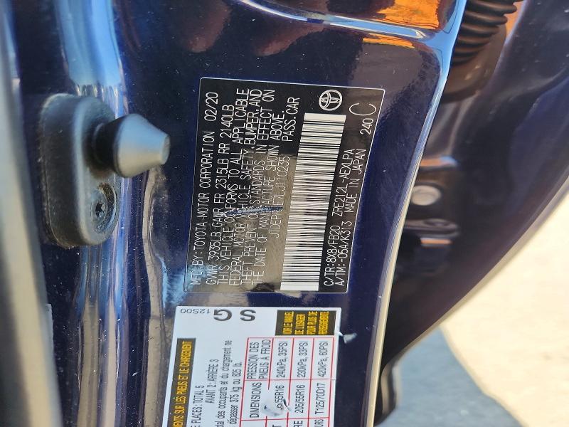 Продажа на аукционе авто 2020 Toyota Corolla, vin: JTDEPRAE7LJ110235, номер лота: 53651996