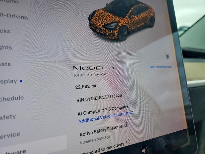 2018 Tesla Model 3 მანქანა იყიდება აუქციონზე, vin: 5YJ3E1EA7JF173426, აუქციონის ნომერი: 54548096
