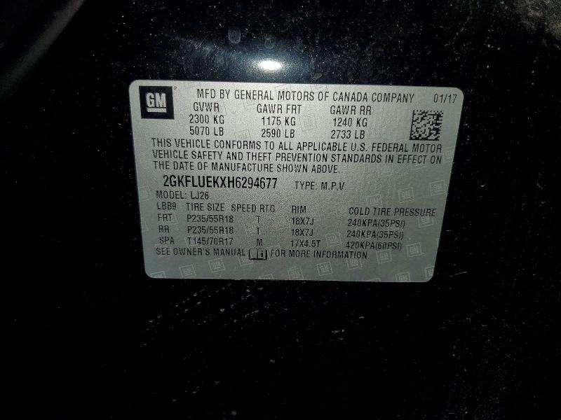 Aukcja sprzedaży 2017 Gmc Terrain, vin: 2GKFLUEKXH6294677, numer aukcji: 53453726