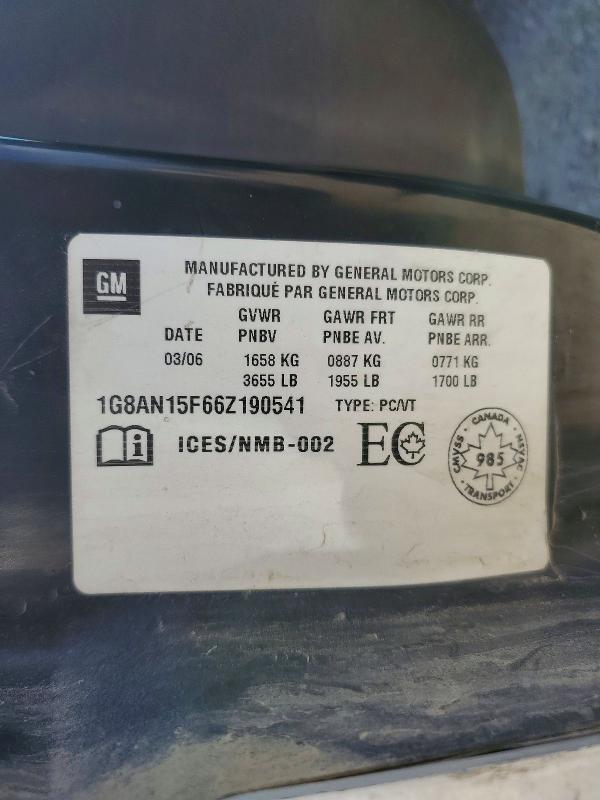 Aukcja sprzedaży 2006 Saturn Ion, vin: 1G8AN15F66Z190541, numer aukcji: 52479786
