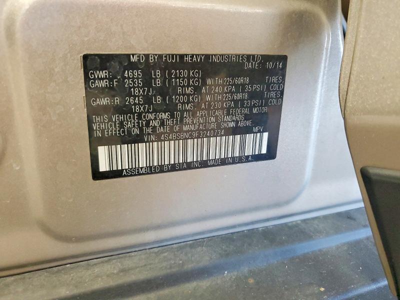 Продажа на аукционе авто 2015 Subaru Outback, vin: 4S4BSBNC9F3240734, номер лота: 54923506