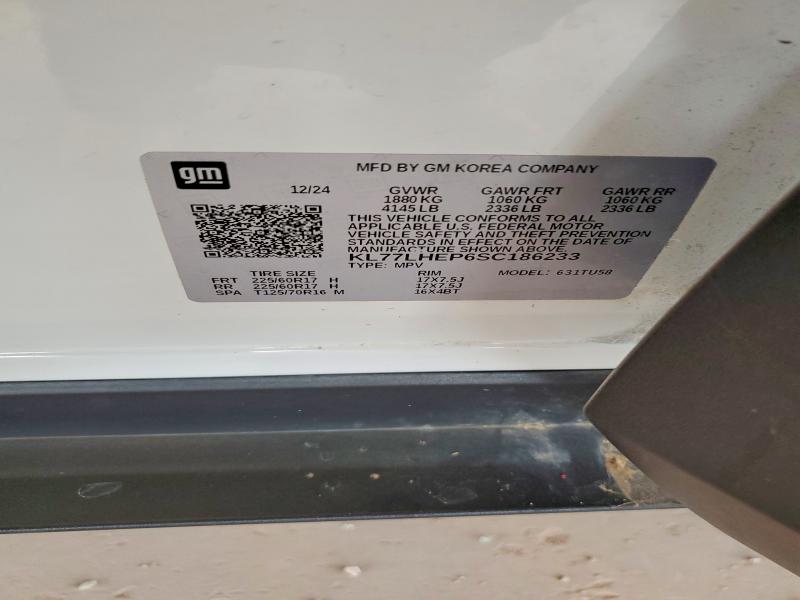 2025 Chevrolet Trax მანქანა იყიდება აუქციონზე, vin: KL77LHEP6SC186233, აუქციონის ნომერი: 51793286