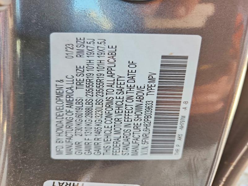53705296 :رقم المزاد ، 5FNRL6H82PB039633 vin ، 2023 Honda Odyssey مزاد بيع