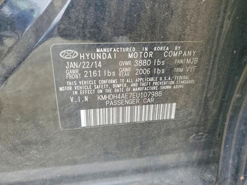 Продаж на аукціоні авто 2014 Hyundai Elantra, vin: KMHDH4AE7EU107988, номер лоту: 55556796