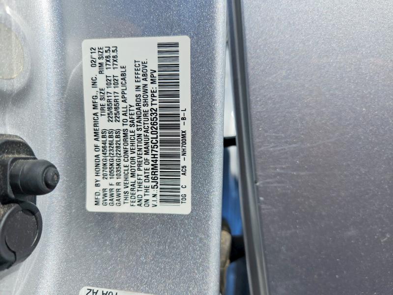 46781386 :رقم المزاد ، 5J6RM4H75CL026532 vin ، 2012 Honda Cr-v مزاد بيع