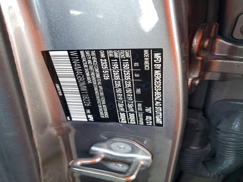51999566 :رقم المزاد ، W1N4M4GB0MW118226 vin ، 2021 Mercedes-benz Glb مزاد بيع