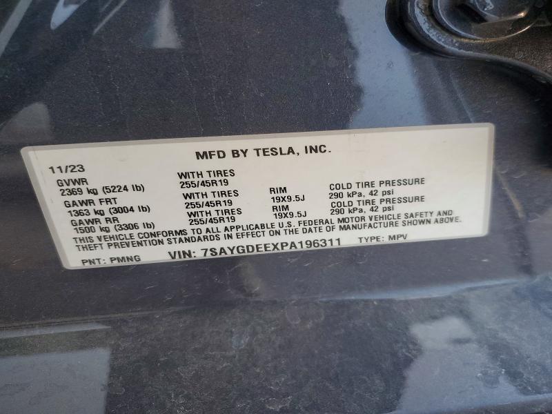 52968226 :رقم المزاد ، 7SAYGDEEXPA196311 vin ، 2023 Tesla Model Y مزاد بيع