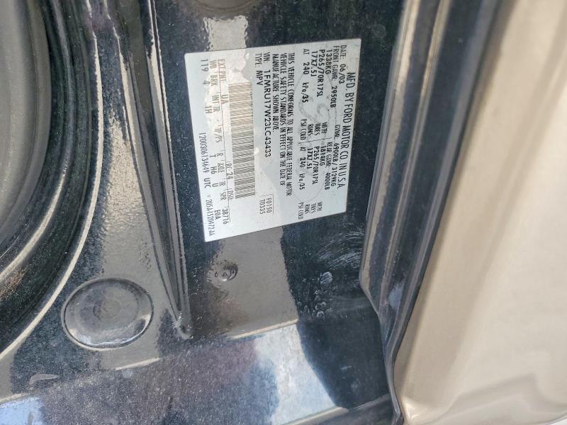 2003 Ford Expedition მანქანა იყიდება აუქციონზე, vin: 1FMRU17W23LC43433, აუქციონის ნომერი: 54999196