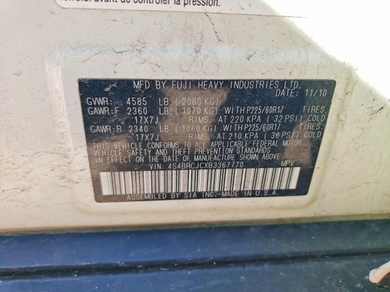 53085066 :رقم المزاد ، 4S4BRCJCXB3367770 vin ، 2011 Subaru Outback مزاد بيع