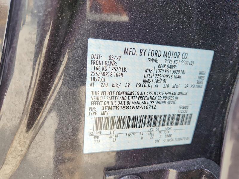 Aukcja sprzedaży 2022 Ford Mustang Mach-e, vin: 3FMTK1SS1NMA10712, numer aukcji: 54905206
