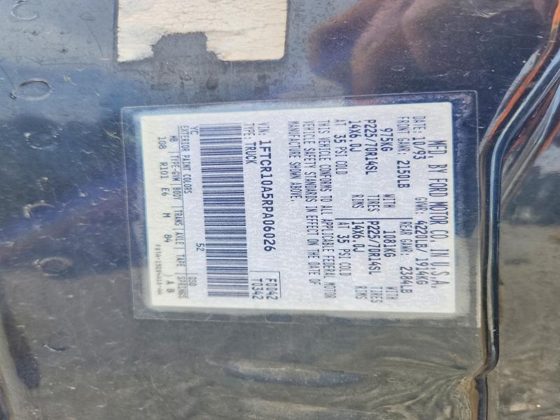 1994 Ford Ranger მანქანა იყიდება აუქციონზე, vin: 1FTCR10A5RPA06026, აუქციონის ნომერი: 54849956