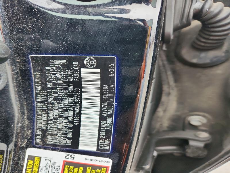2024 Toyota Camry მანქანა იყიდება აუქციონზე, vin: 4T1G11AK0RU877803, აუქციონის ნომერი: 52029956