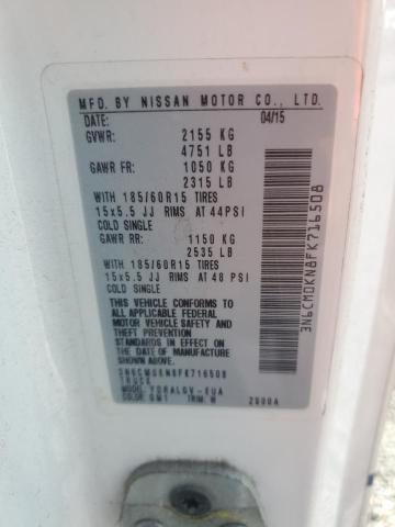 54662276 :رقم المزاد ، 3N6CM0KN8FK716508 vin ، 2015 Nissan Nv200 مزاد بيع