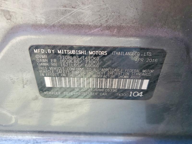 Aukcja sprzedaży 2017 Mitsubishi Mirage, vin: ML32F3FJ5HHF05396, numer aukcji: 54298866