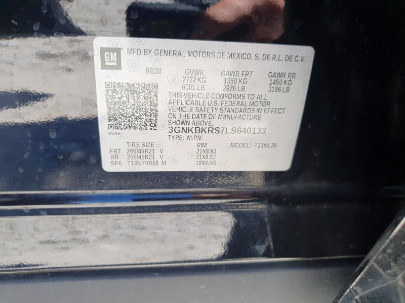 Aukcja sprzedaży 2020 Chevrolet Blazer, vin: 3GNKBKRS7LS640133, numer aukcji: 53279696