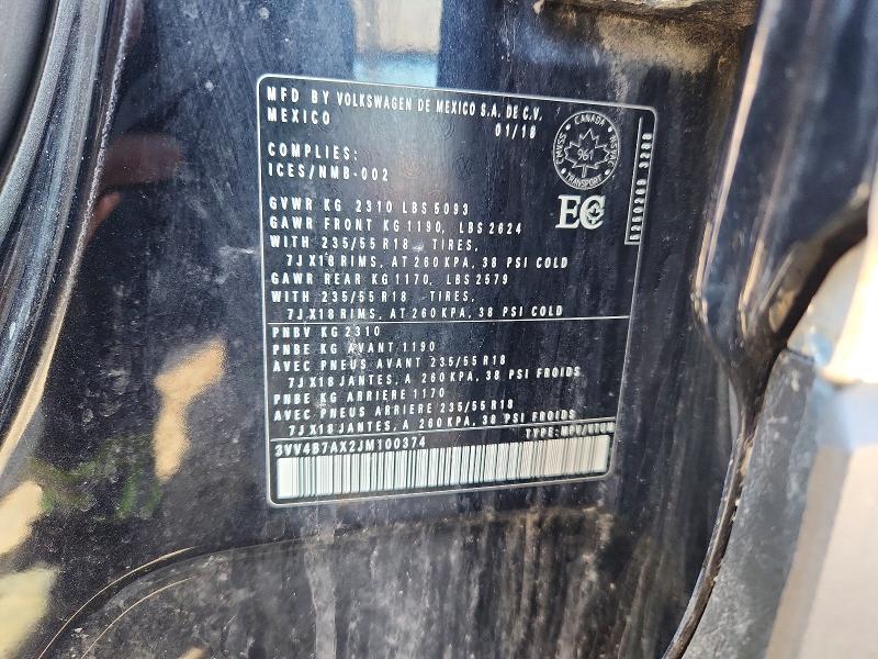 Продаж на аукціоні авто 2018 Volkswagen Tiguan, vin: 3VV4B7AX2JM100374, номер лоту: 53242776