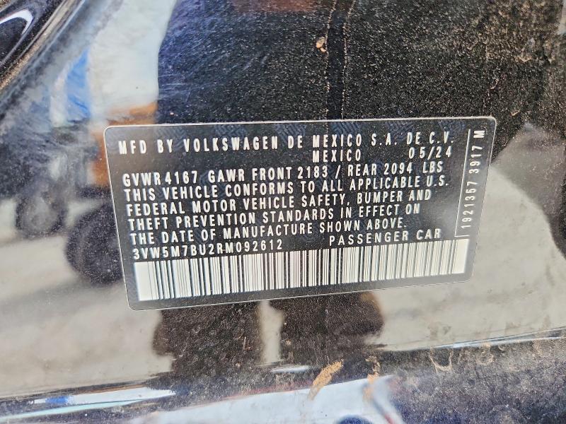 53600806 :رقم المزاد ، 3VW5M7BU2RM092612 vin ، 2024 Volkswagen Jetta مزاد بيع
