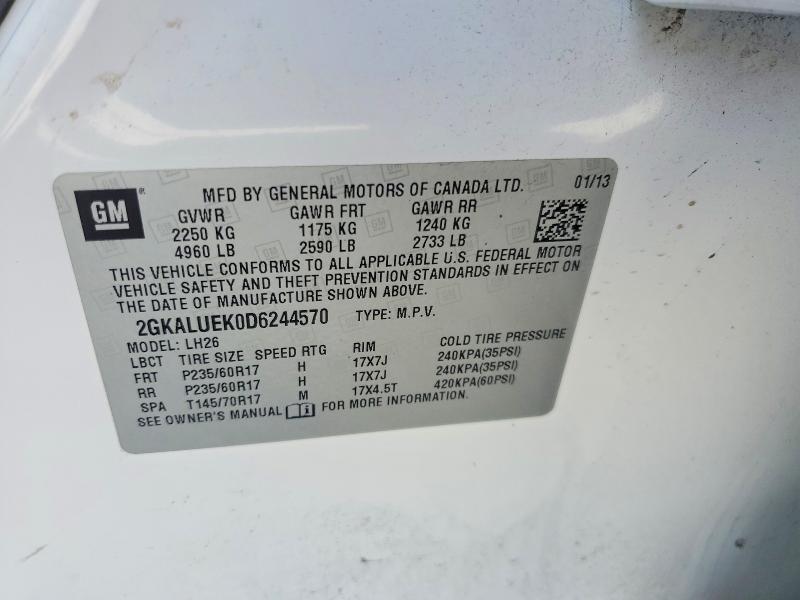 Aukcja sprzedaży 2013 Gmc Terrain, vin: 2GKALUEK0D6244570, numer aukcji: 53395686