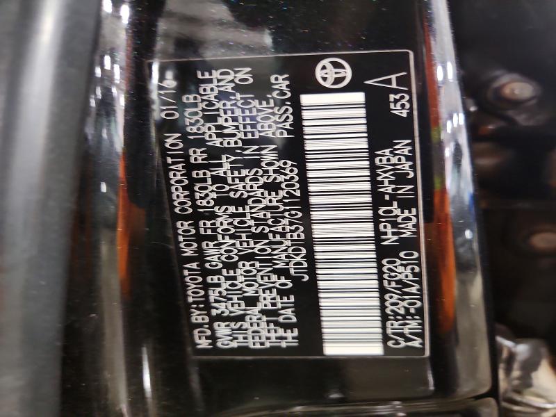 52220456 :رقم المزاد ، JTDKDTB37G1120369 vin ، 2016 Toyota Prius C مزاد بيع